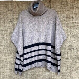 Tahari wool yak hair blend poncho sweater